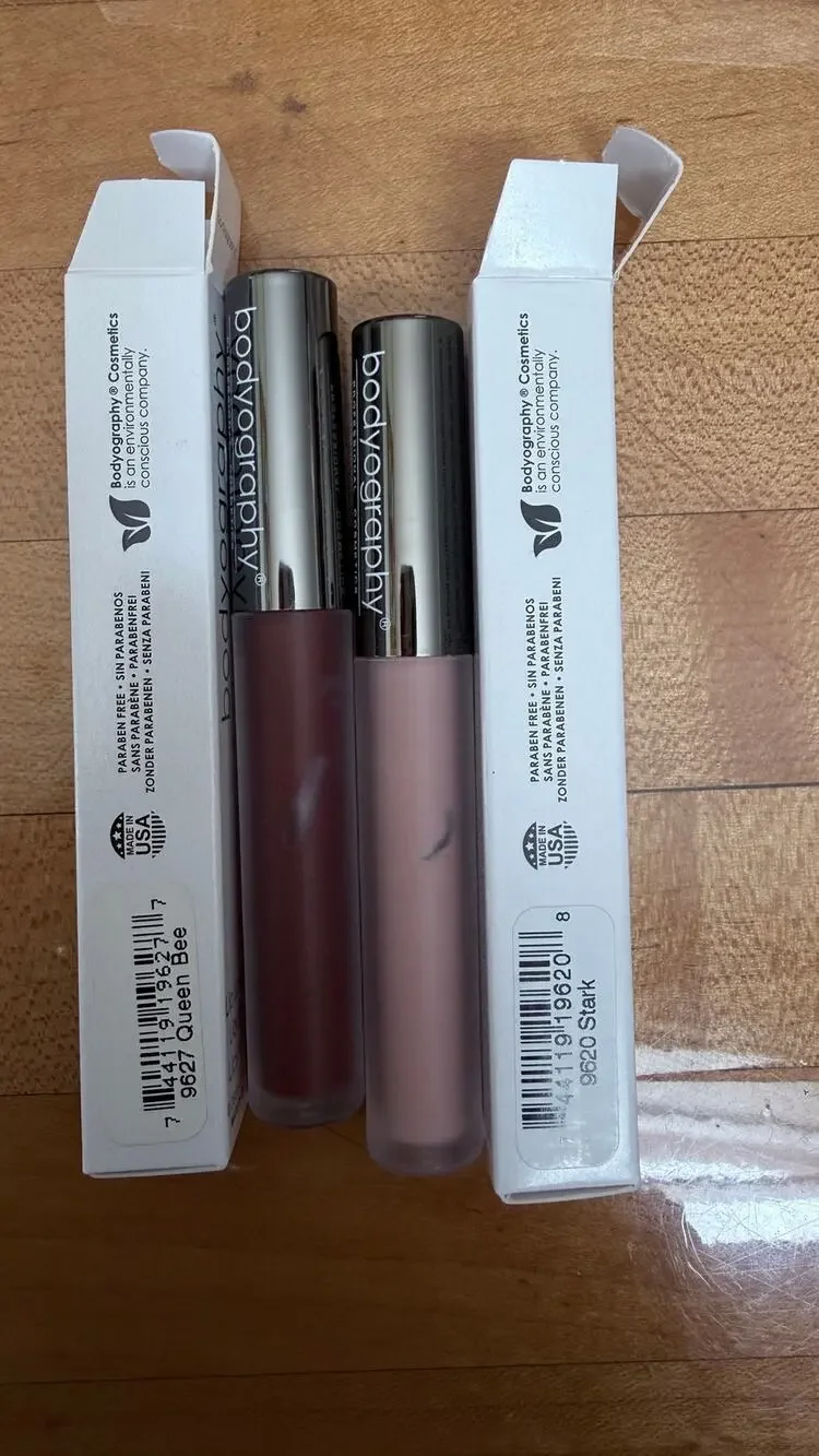 Set of 2 -Bodiography Liquid Lip Lava Lipstick Queen Bee & Stark NWT